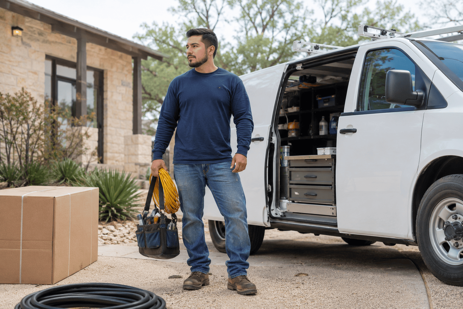 Commercial Vehicle Business Use Austin Austin small business employee using a commercial work vehicle