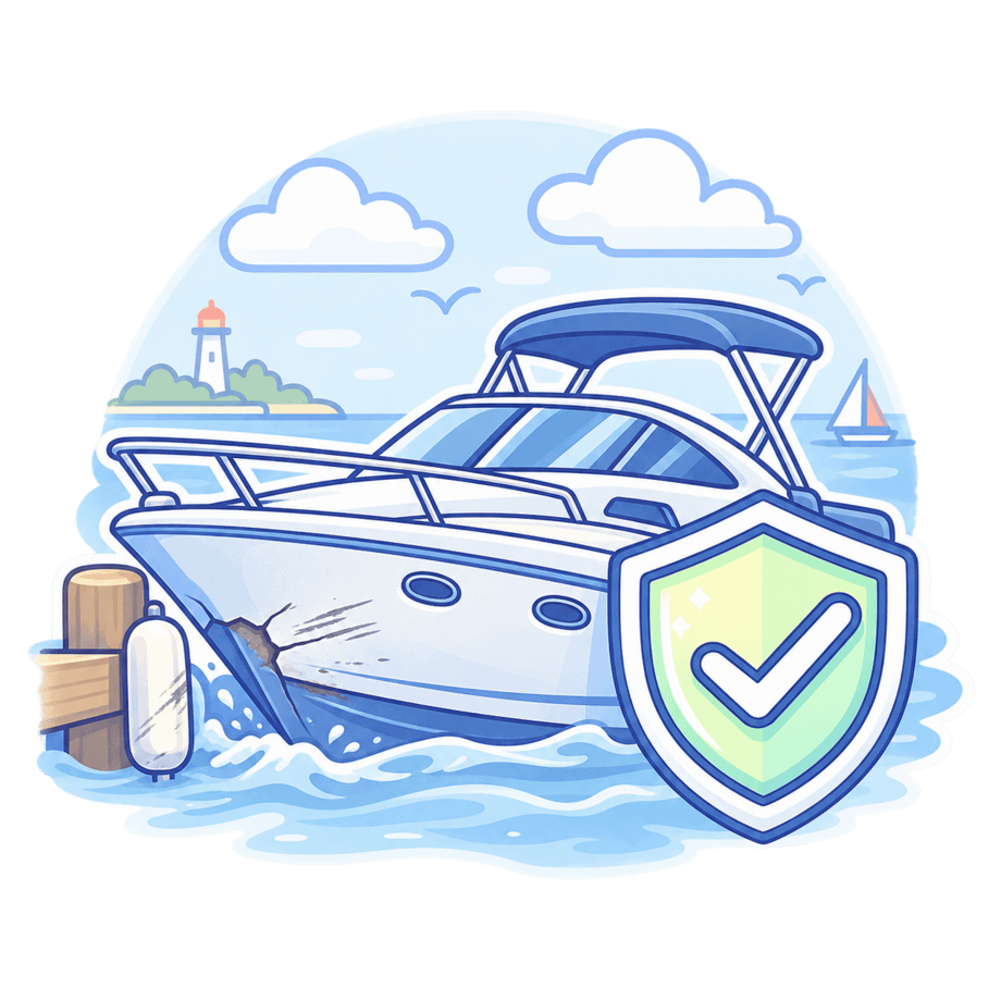 Boat Physical Damage Pastel insurance icon representing physical damage protection for a recreational boat.