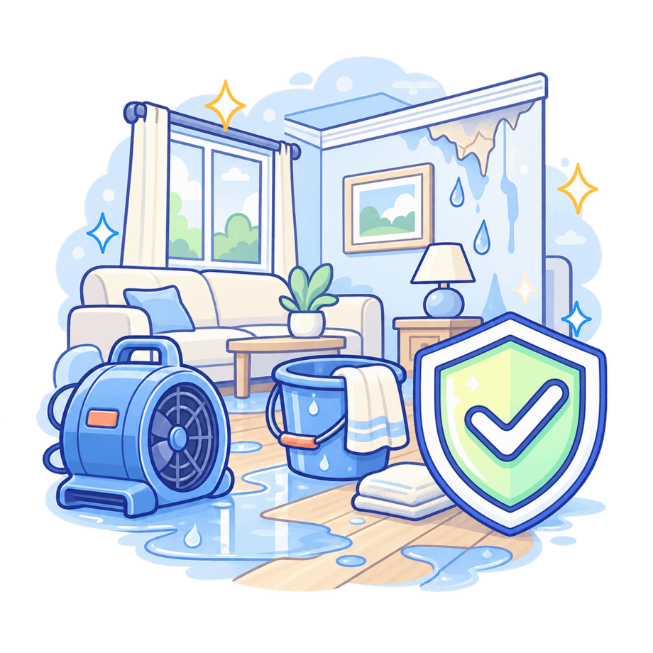 Flood Cleanup Pastel insurance icon representing physical damage protection for a recreational boat.
