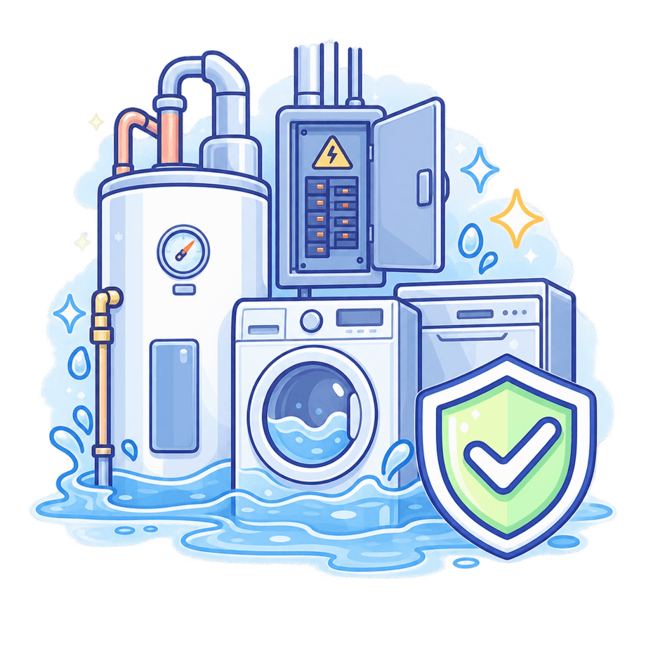 Flood-Damaged Home Systems Pastel insurance icon representing physical damage protection for a recreational boat.