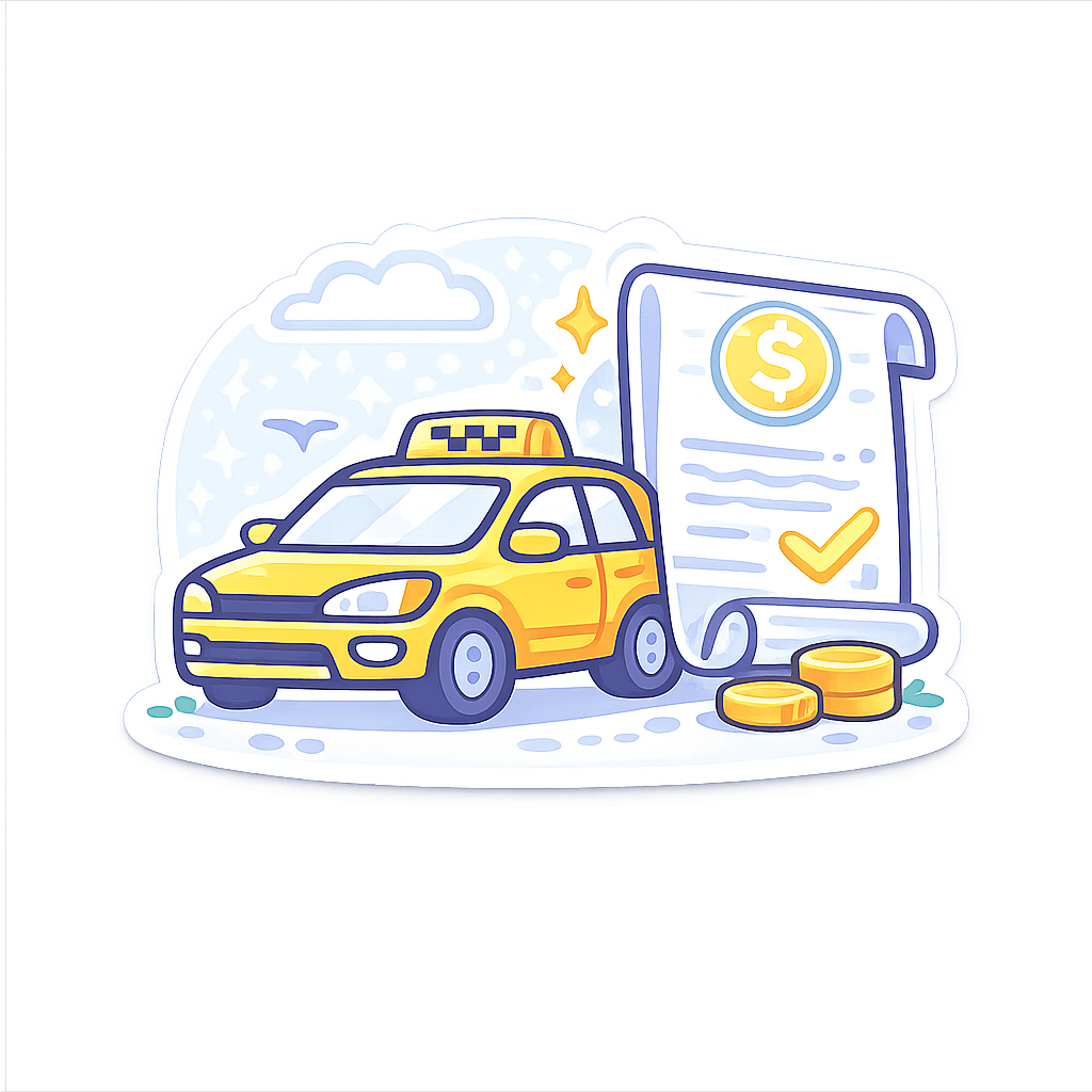 Taxi Transportation Smartphone showing ride pickup next to a car.
