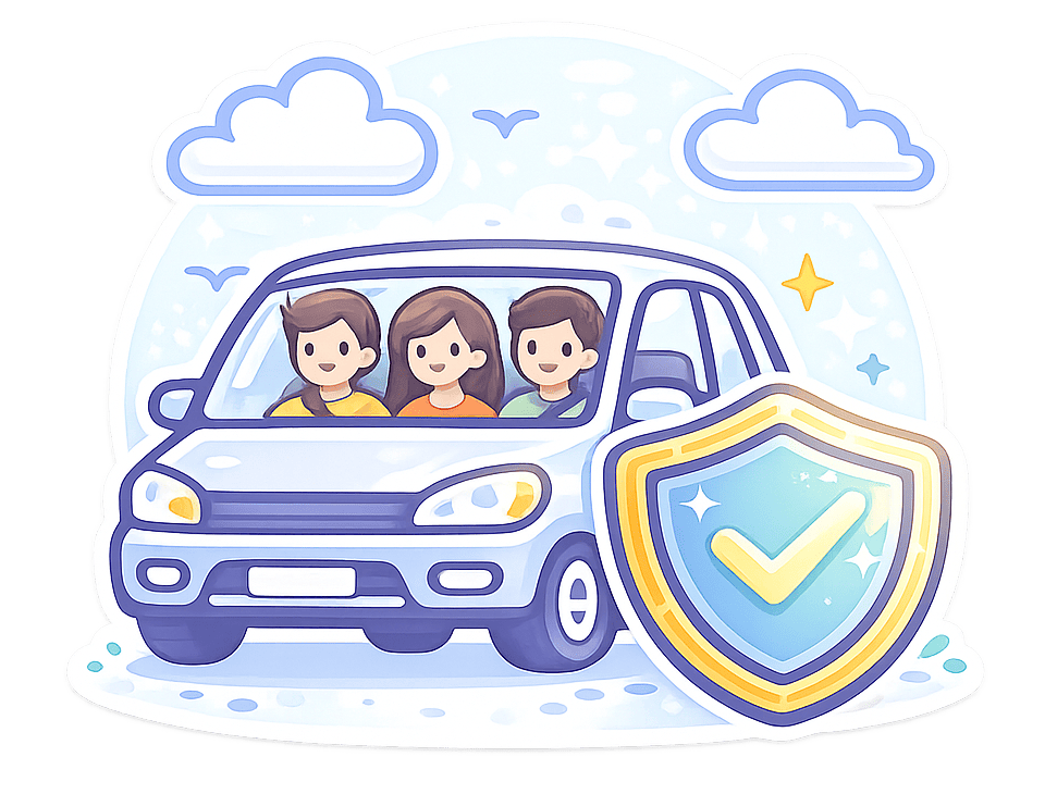 Consider Regular Passengers Driver and regular passengers inside a protected vehicle.
