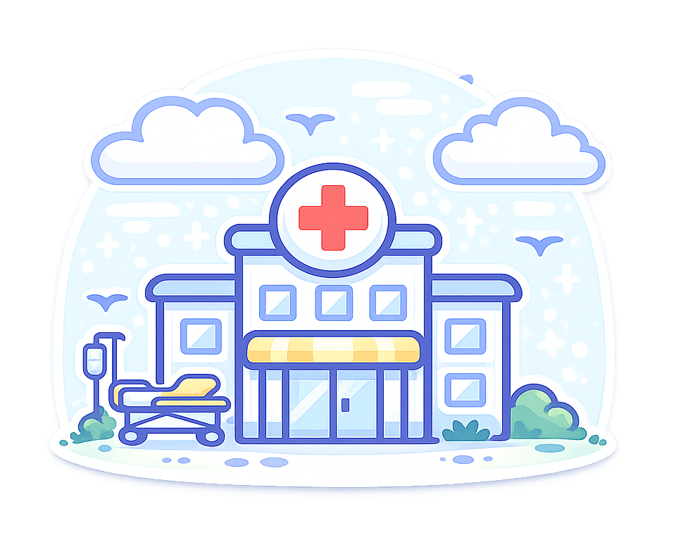 Hospital or medical care Hospital or medical care symbol.